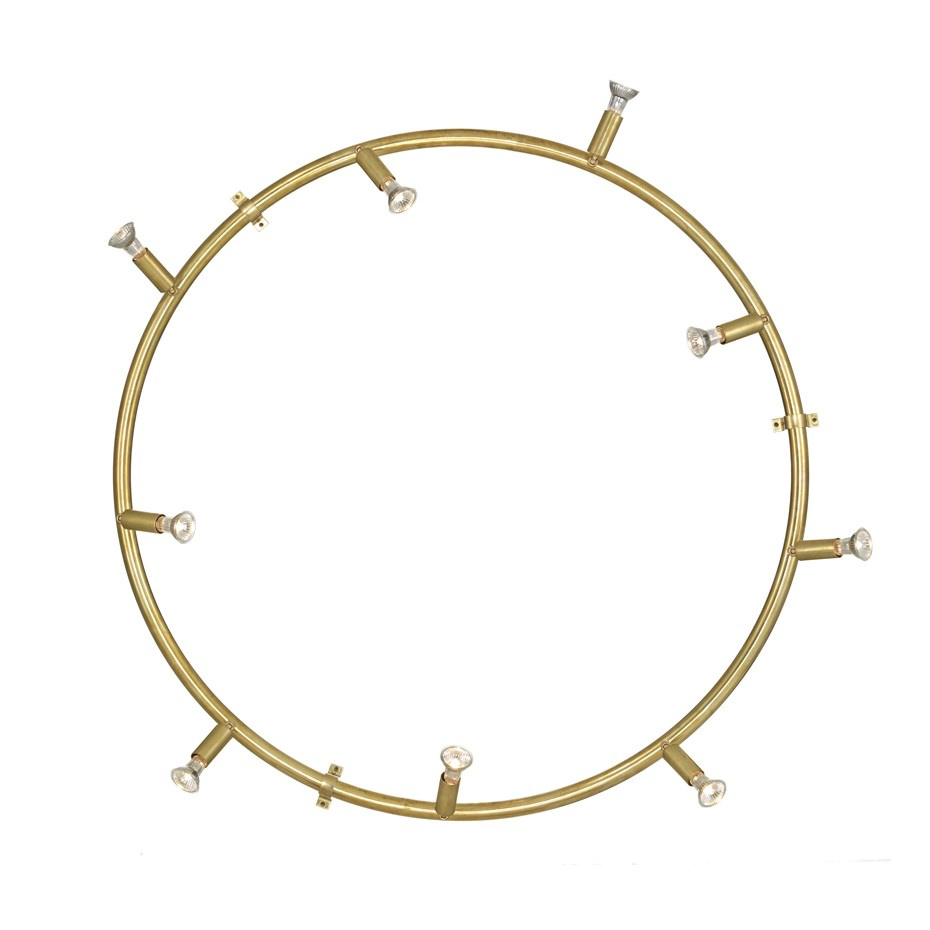 Star 9 Rund Taklampa/Vägglampa Rå Mässing