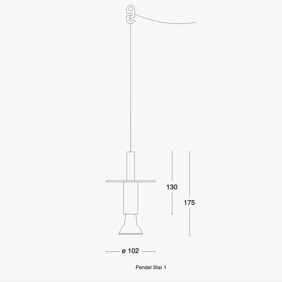 Star 1 Pendel Rå Stål