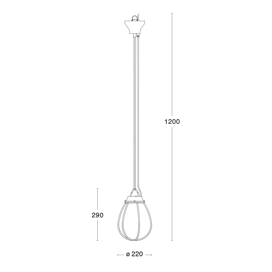 Hobo Pendel Liten Mässing/Opalglas