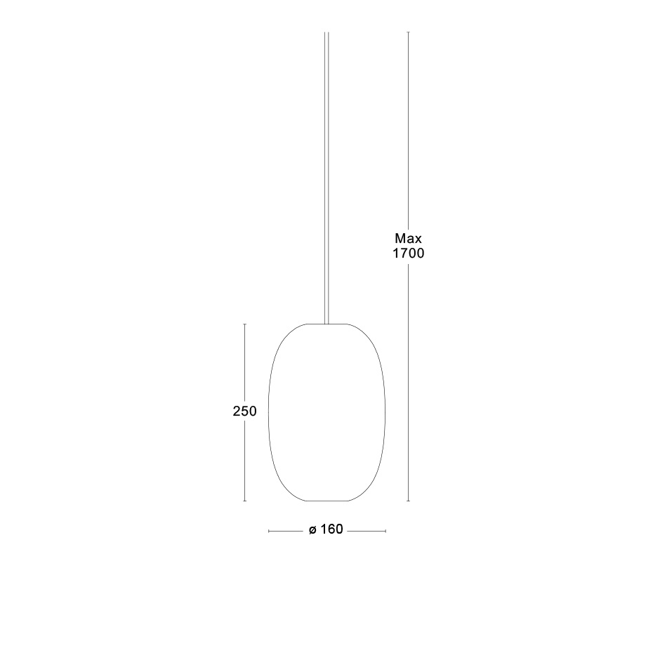 Pebble Pendel Hög Opalglas