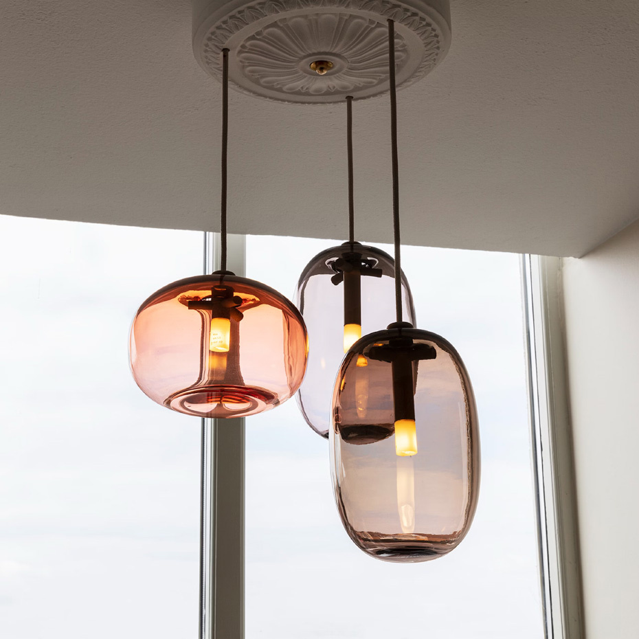 Pebble Pendel Bred Opalglas