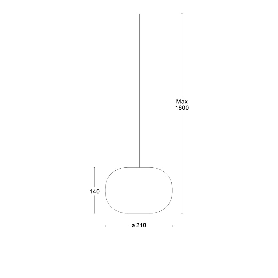 Pebble Pendel Bred Opalglas
