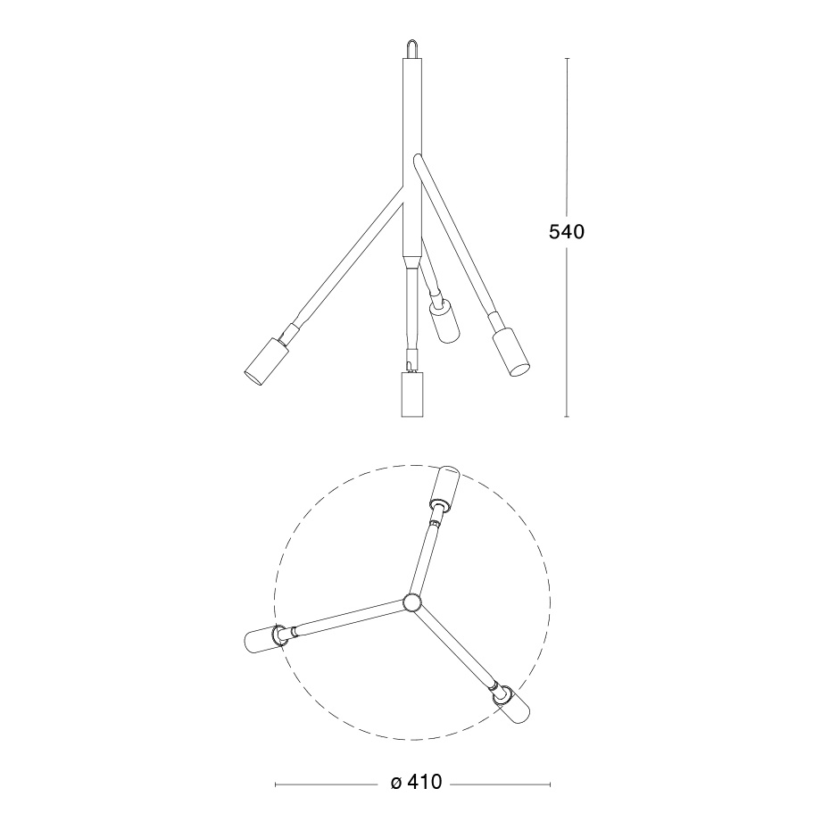 Kvist 4 Pendel Rå Stål