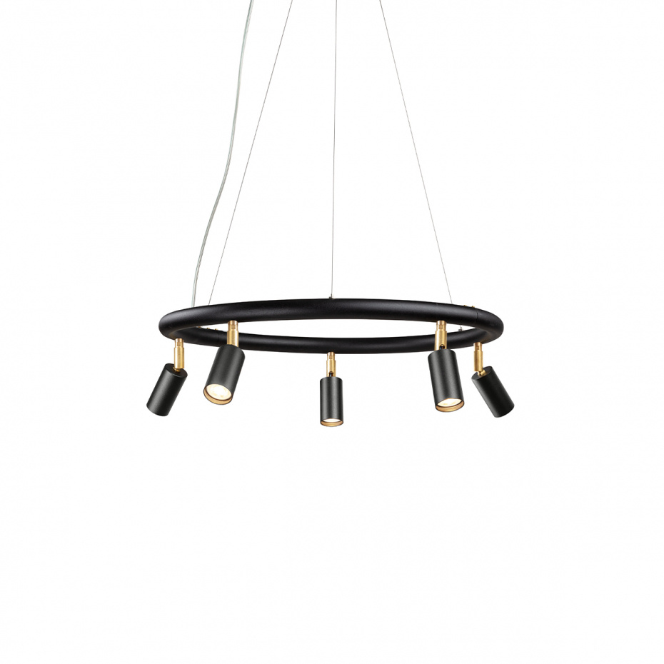 Starlight 5 Rund Taklampa/Vägglampa Svart