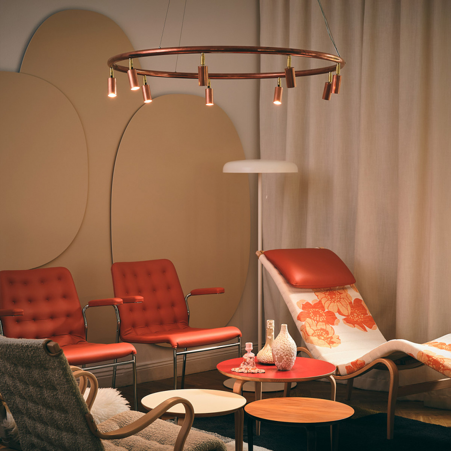 Starlight 5 Rund Taklampa/Vägglampa Förnicklad Mässing