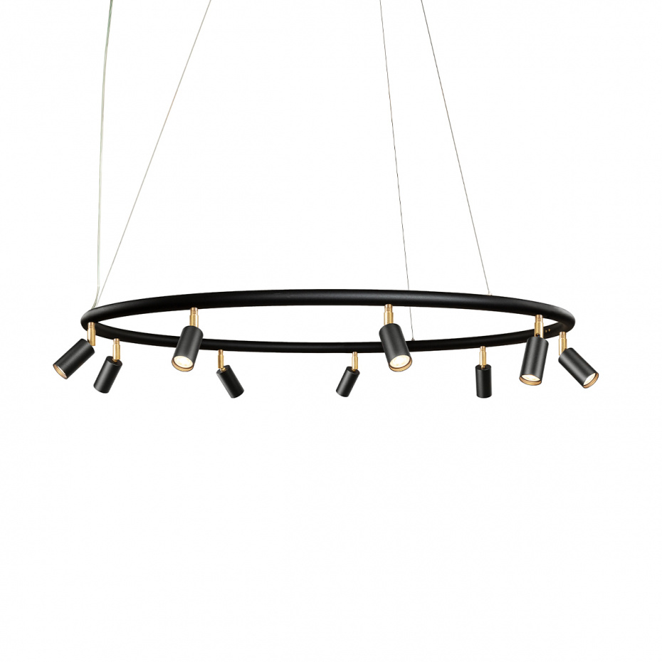 Starlight 9 Rund Taklampa/Vägglampa Svart