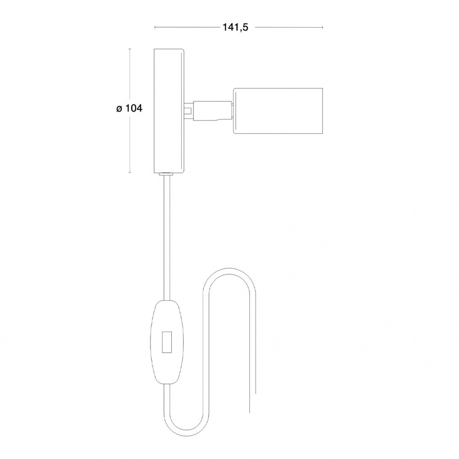 Starlight 1 Tak/Vägg Kopplingshus Med Kabel Svart