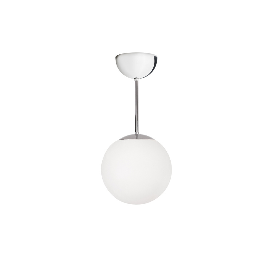 Glob Pendlad Plafond Ø200 Krom/Opalglas