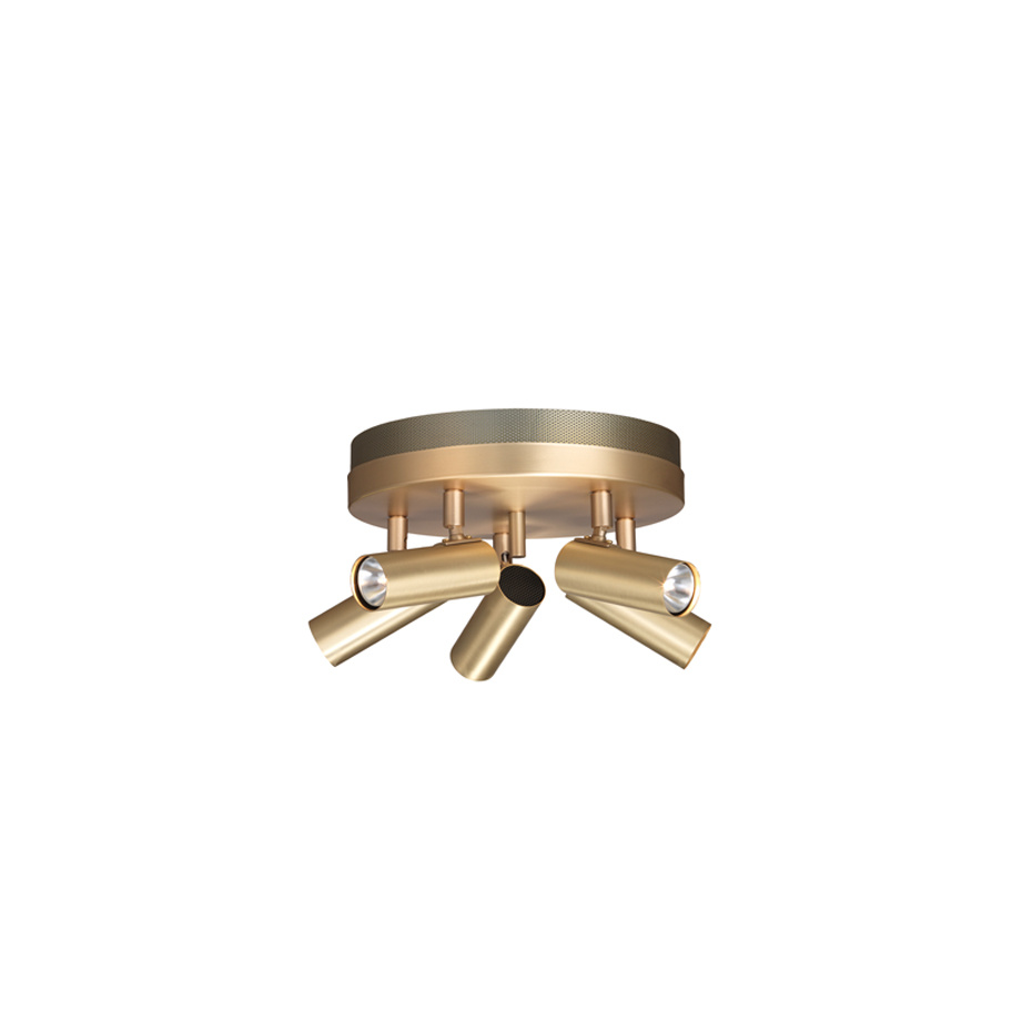 Puck 5 Spotlight Borstad Mässing