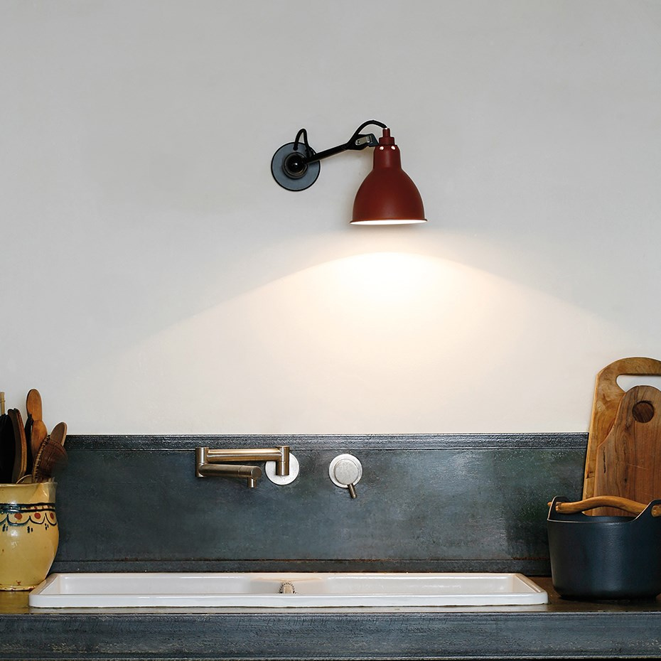 Lampe Gras N°304 SW Vägglampa Svart/Gul