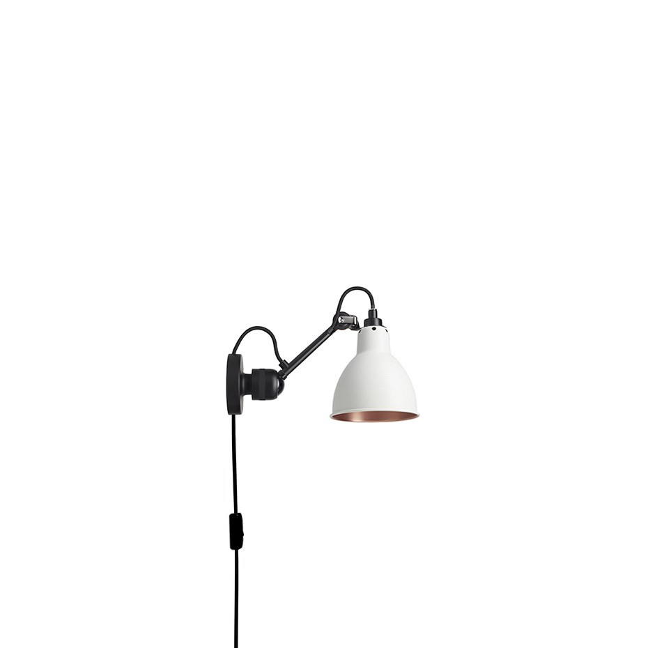 Lampe Gras N°304 CA Vägglampa Svart/Vit/Koppar