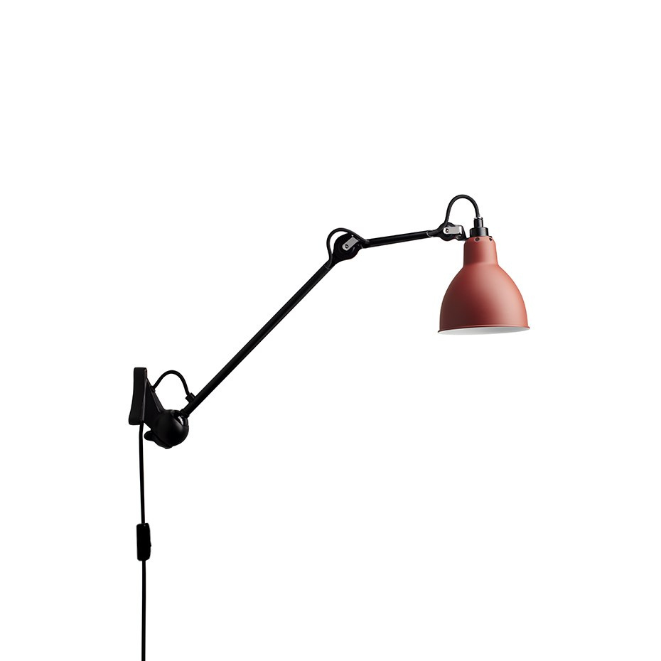 Lampe Gras N°222 Vägglampa Svart/Röd