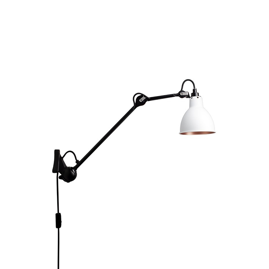 Lampe Gras N°222 Vägglampa Svart/Vit/Koppar