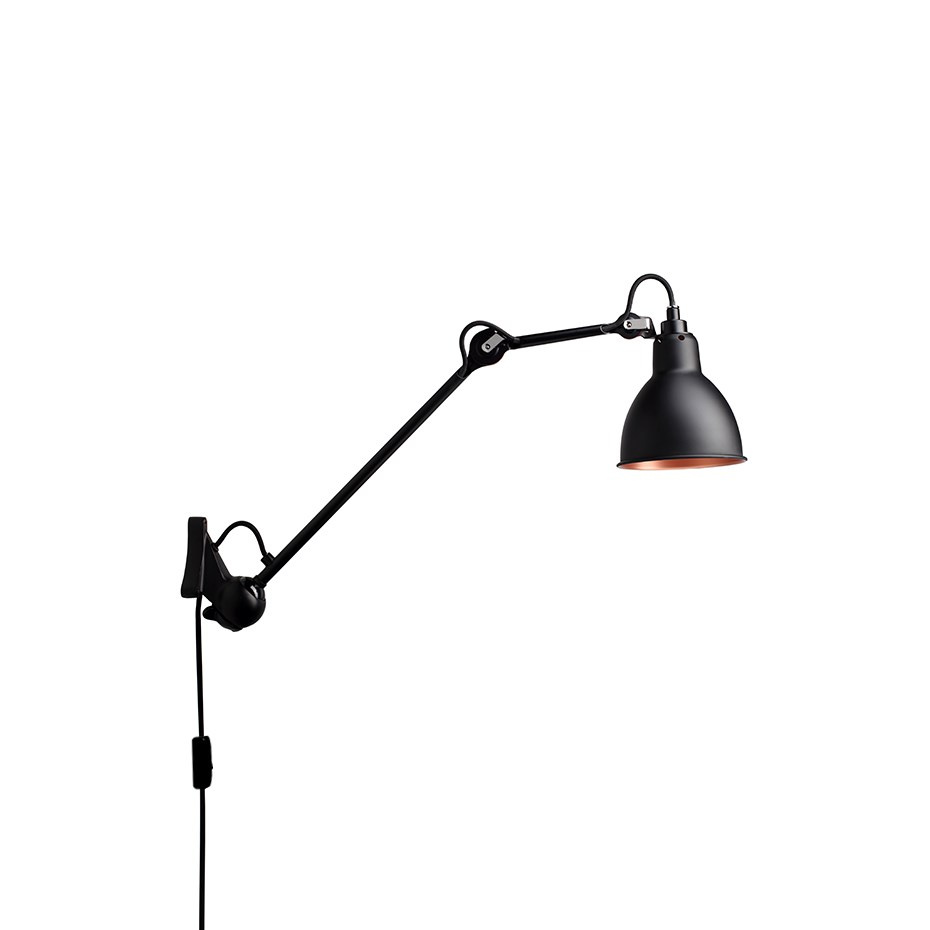 Lampe Gras N°222 Vägglampa Svart/Svart/Koppar