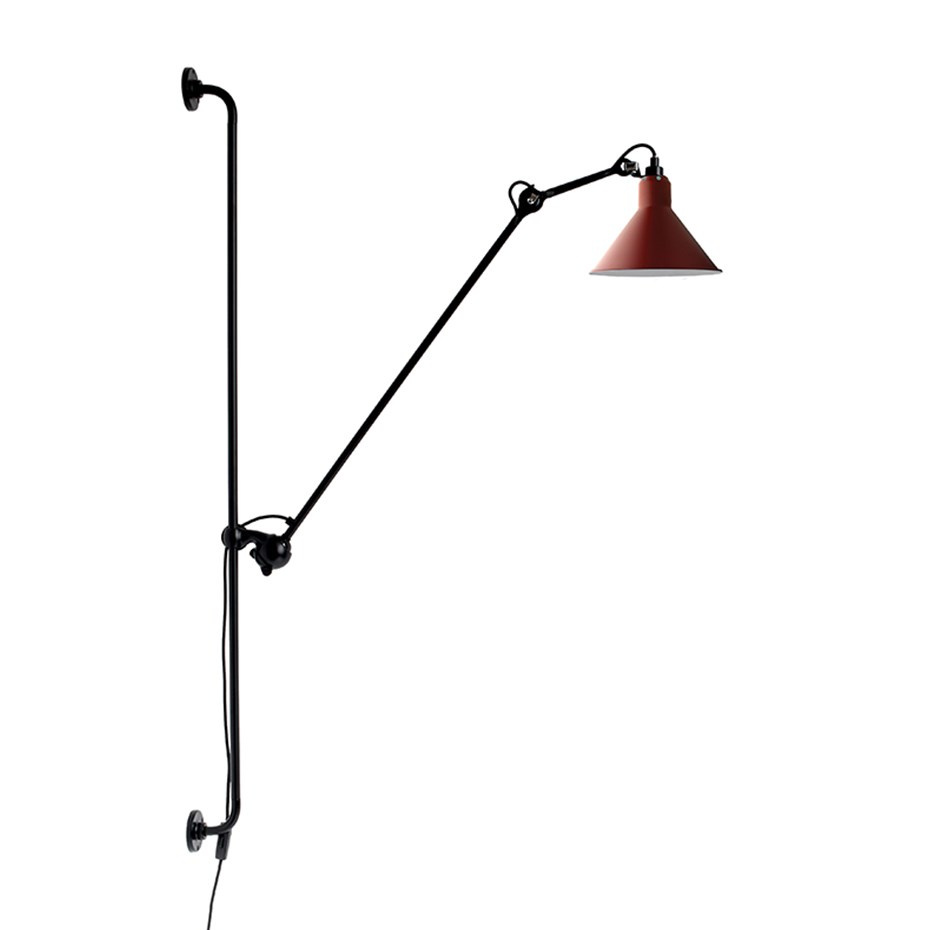 Lampe Gras N°214 Vägglampa Svart/Röd