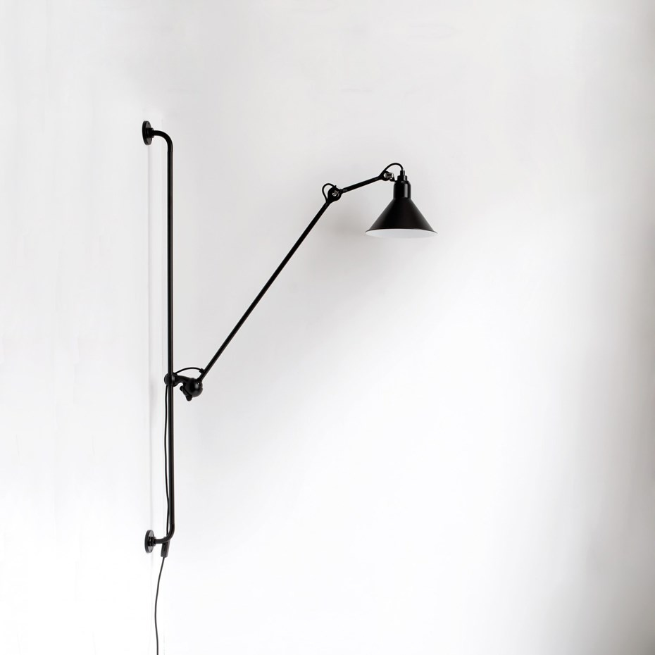 Lampe Gras N°214 Vägglampa Svart/Röd