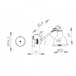Lampe Gras N°304 XL Utomhus Vägglampa Svart Lampe Gras N°304 XL Utomhus Vägglampa Svart