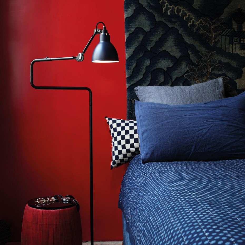 Lampe Gras N°411 Golvlampa Svart/Blå