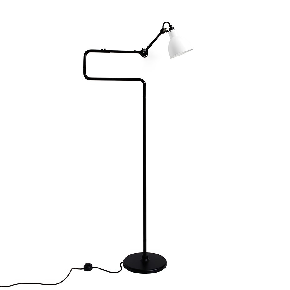 Lampe Gras N°411 Golvlampa Svart/Vit