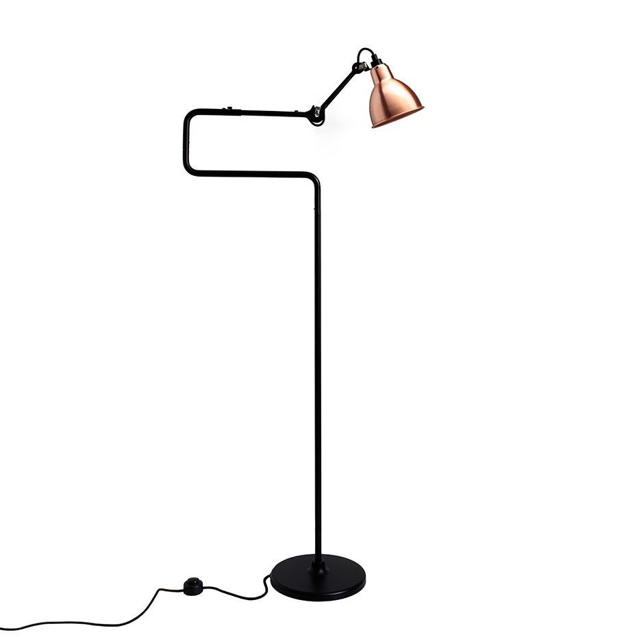 Lampe Gras N°411 Golvlampa Svart/Koppar