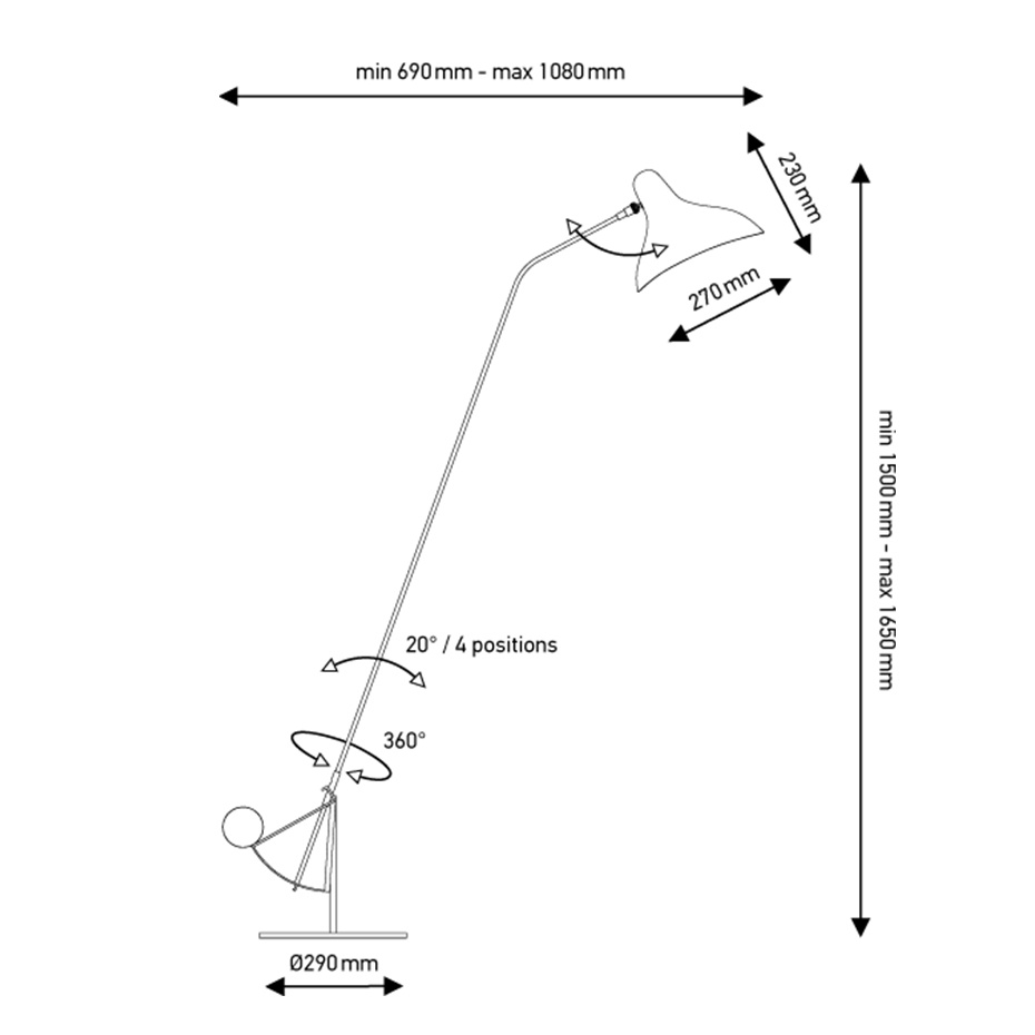 Mantis BS1 B Golvlampa Black