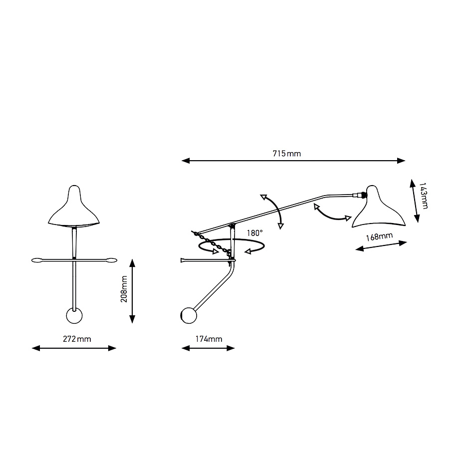 Mantis BS2 Mini Vägglampa Black