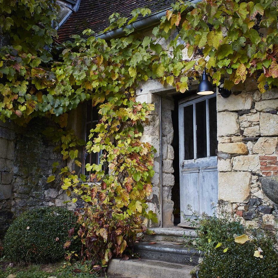 Lampe Gras N°304 XL Utomhus Vägglampa Svart/Rå Koppar