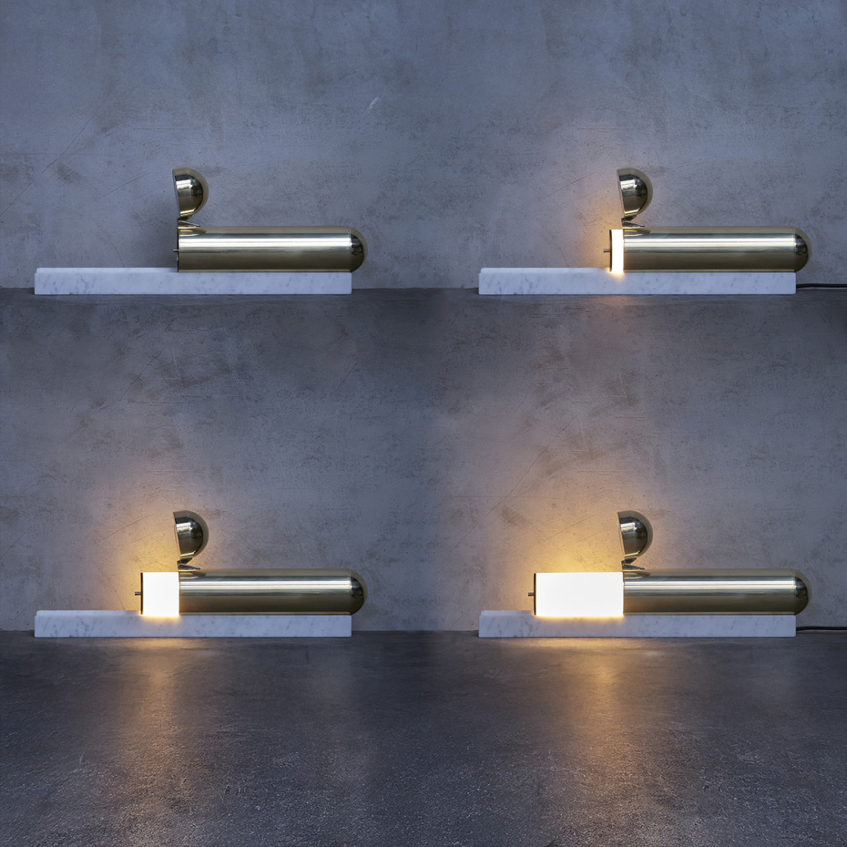 ISP Bordslampa Black Marble/Varnished Brass