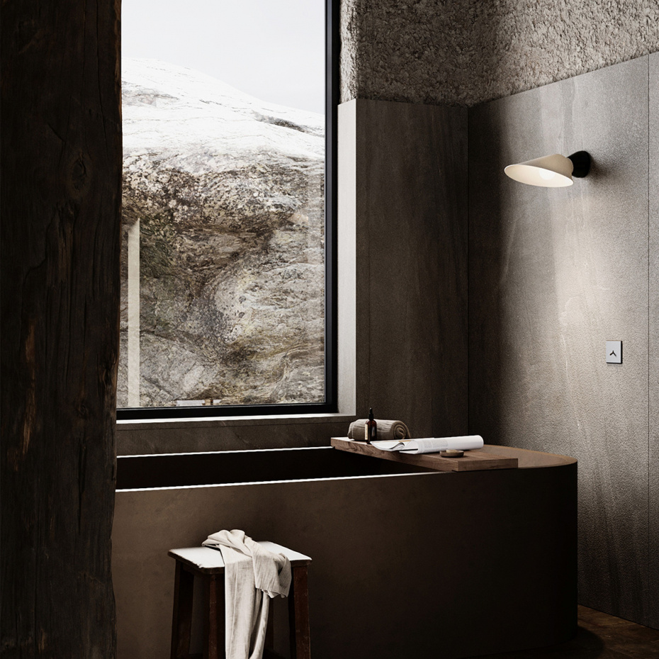 Plume Bathroom Vägglampa Black/Porcelain IP44