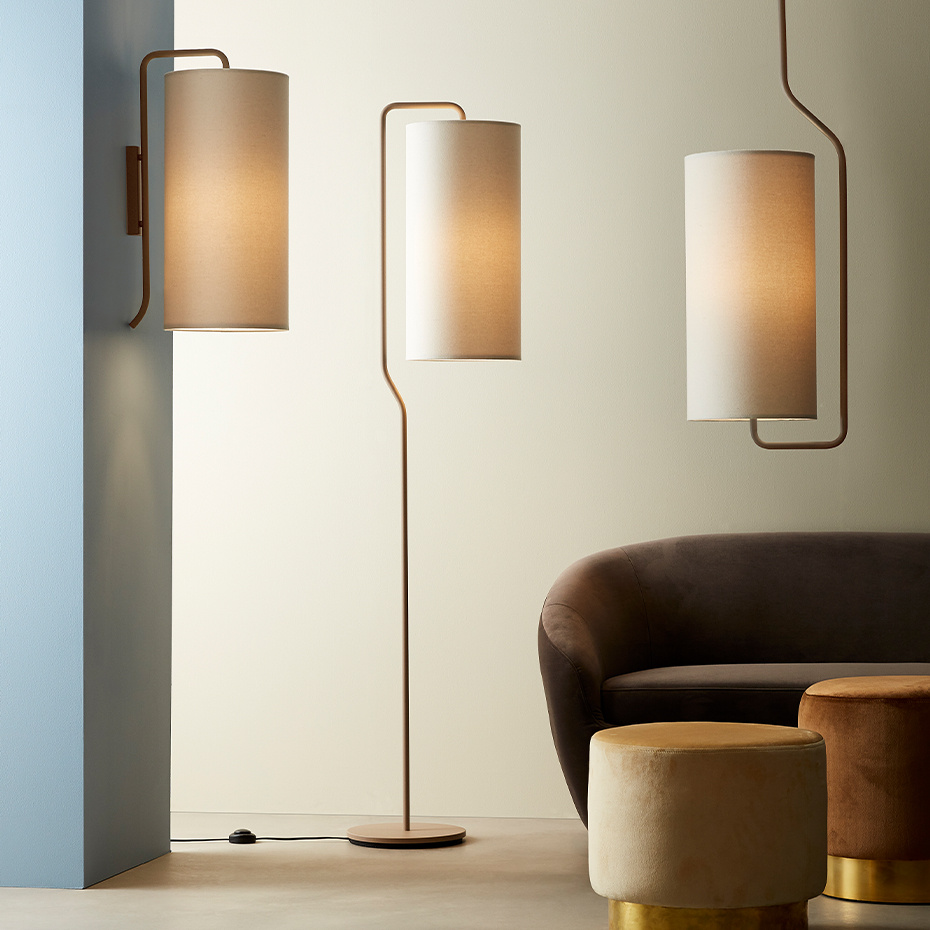 Pensile Golvlampa Svart Struktur