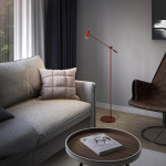 Cato Golvlampa Rubinröd/Mattsvart Med Dimmer Cato Golvlampa Rubinröd/Mattsvart Med Dimmer