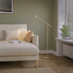 Cato Golvlampa Nougat/Mässing Med Dimmer Cato Golvlampa Nougat/Mässing Med Dimmer