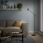 Cato Golvlampa Mattsvart/Mässing Med Dimmer Cato Golvlampa Mattsvart/Mässing Med Dimmer