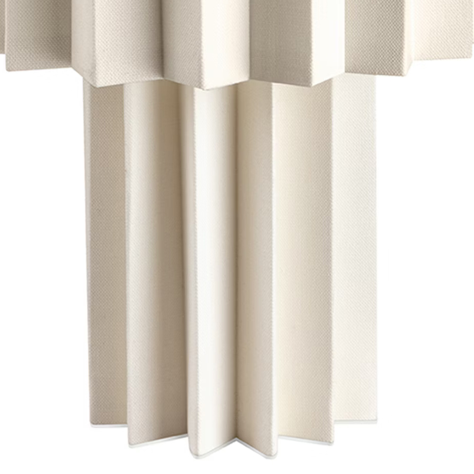 Plissé Bordslampa Vit Textil