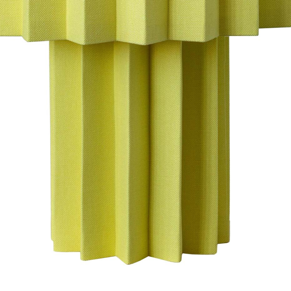 Plissé Bordslampa Gul Textil