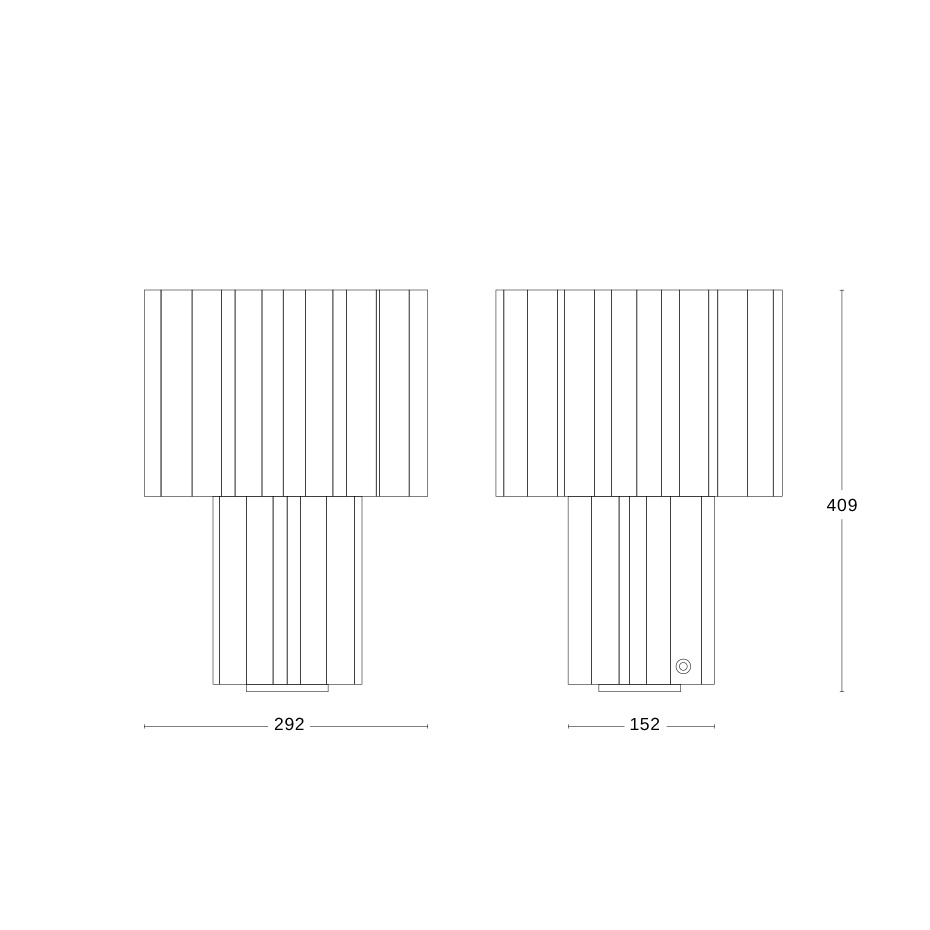 Plissé Bordslampa Röd Textil