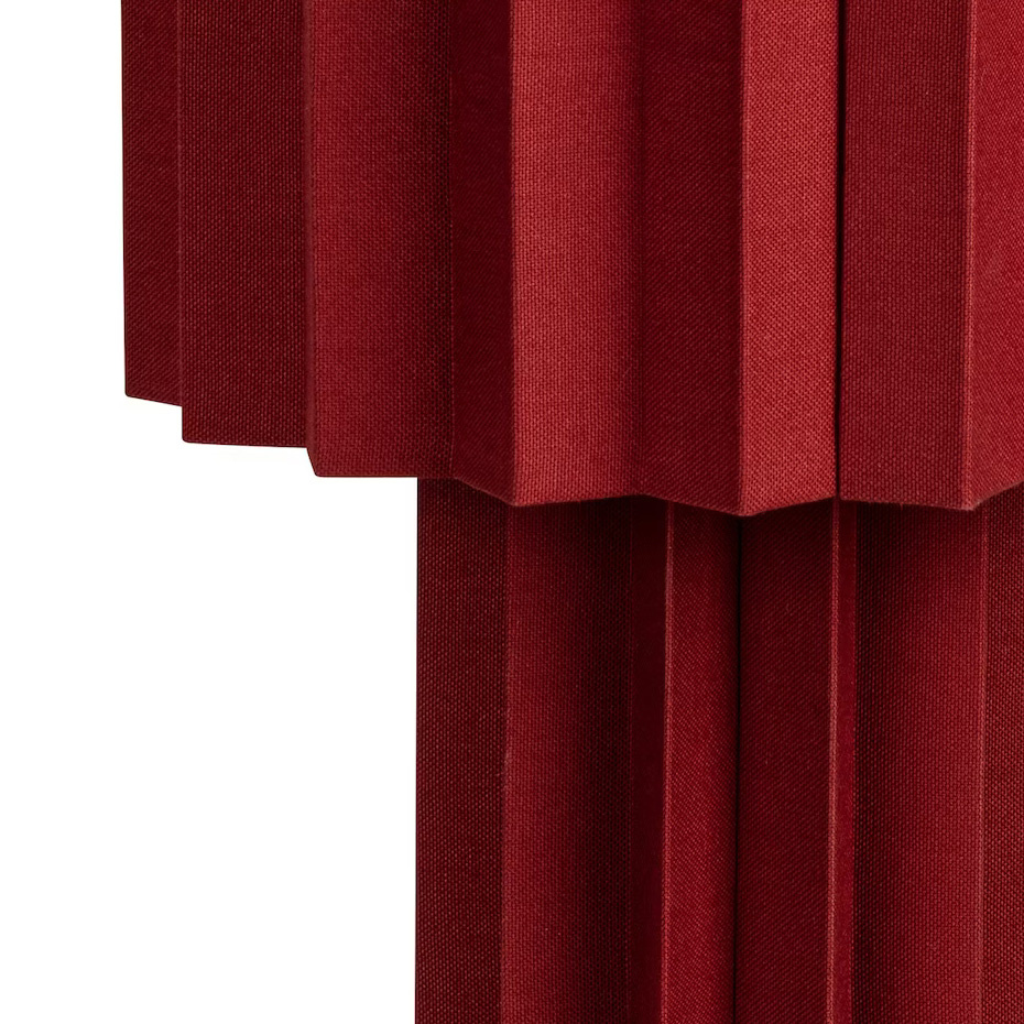Plissé Bordslampa Röd Textil