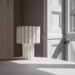 Plissé Bordslampa Röd Textil Plissé Bordslampa Röd Textil