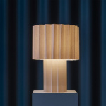 Plissé Bordslampa Röd Textil Plissé Bordslampa Röd Textil
