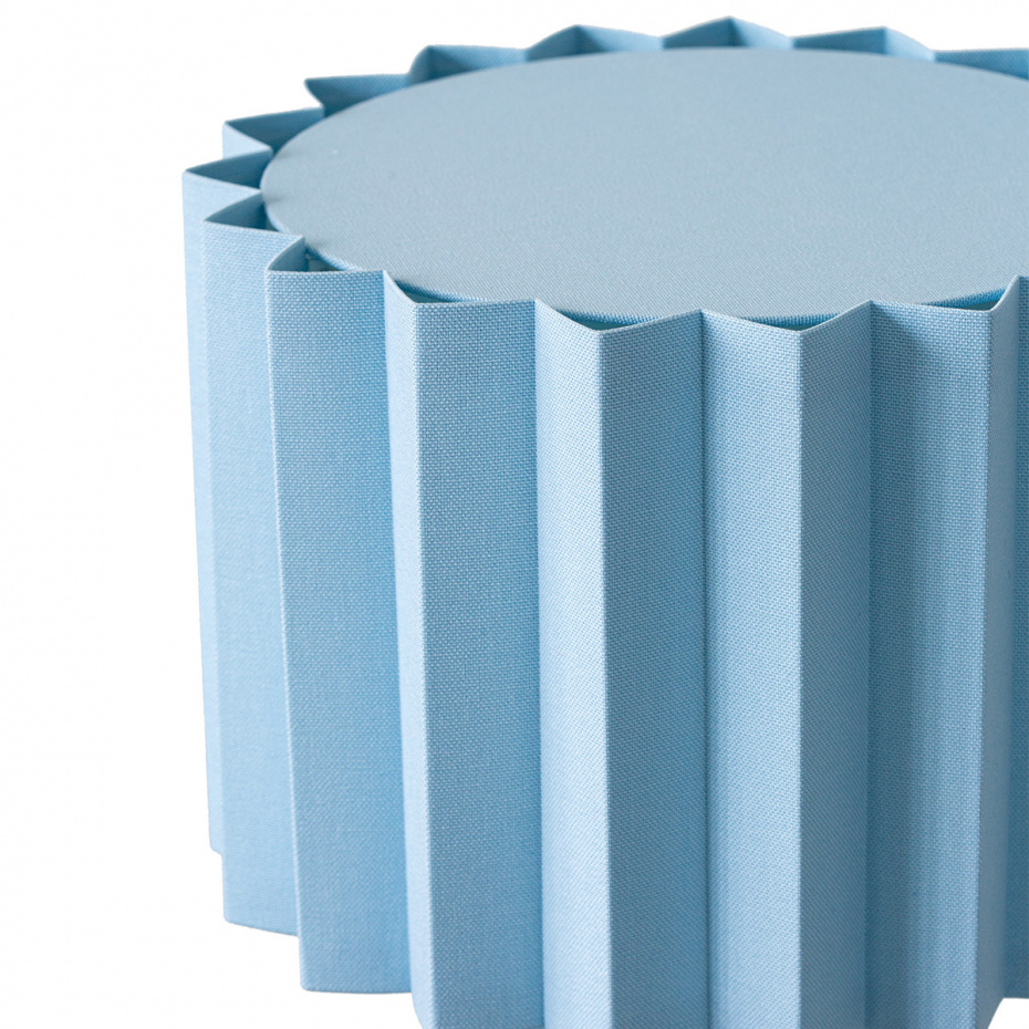 Plissé Bordslampa Ljusblå Textil