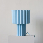 Plissé Bordslampa Ljusblå Textil Plissé Bordslampa Ljusblå Textil