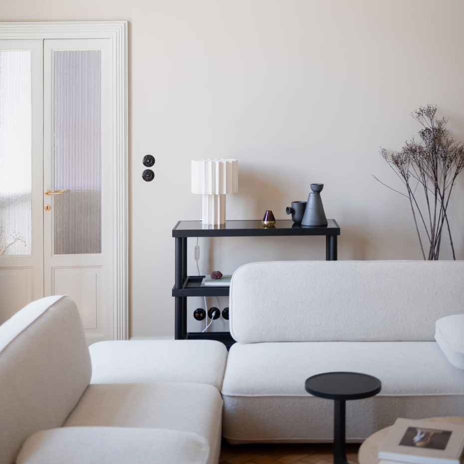 Plissé Bordslampa Ljusblå Textil