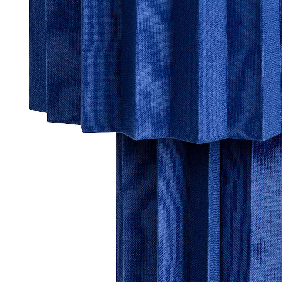 Plissé Bordslampa Blå Textil