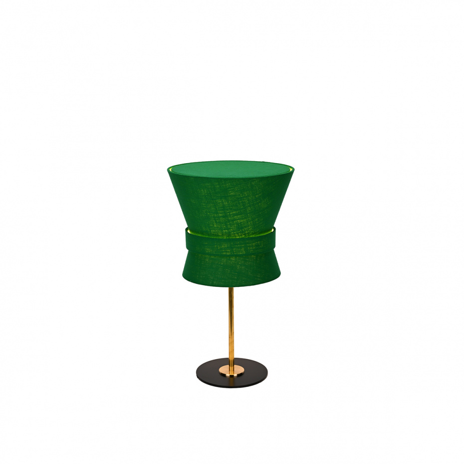 Bow Bordslampa Liten Rå Mässing/Emerald Green