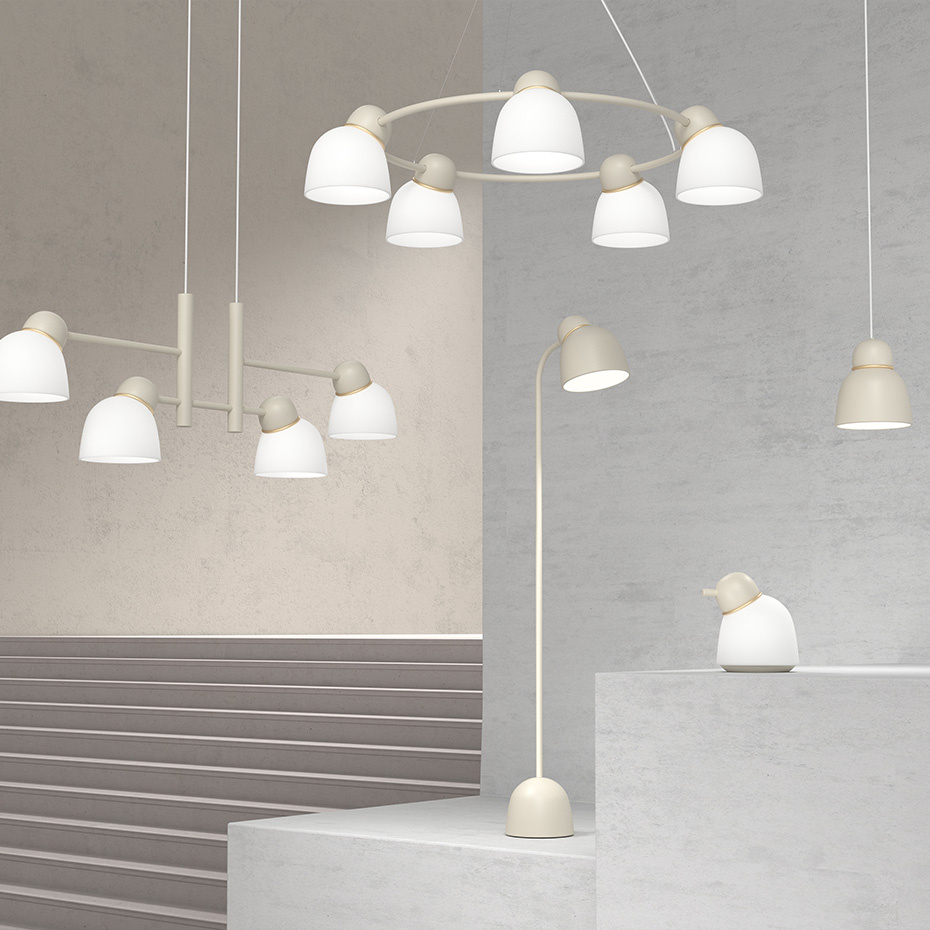 Bird Golvlampa Sand/Mässing