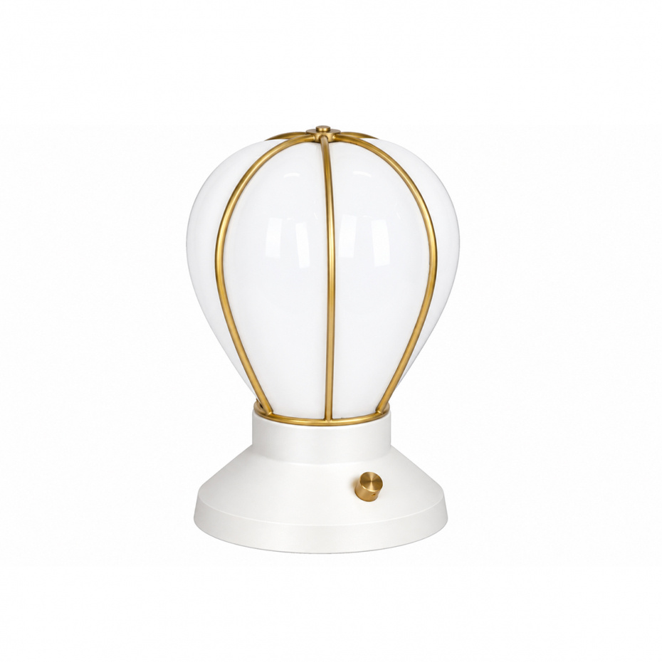 Hobo Lantern Bordslampa Vit Struktur/Mässing