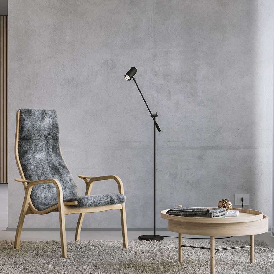 Tyson Vipp Golvlampa Svart Struktur