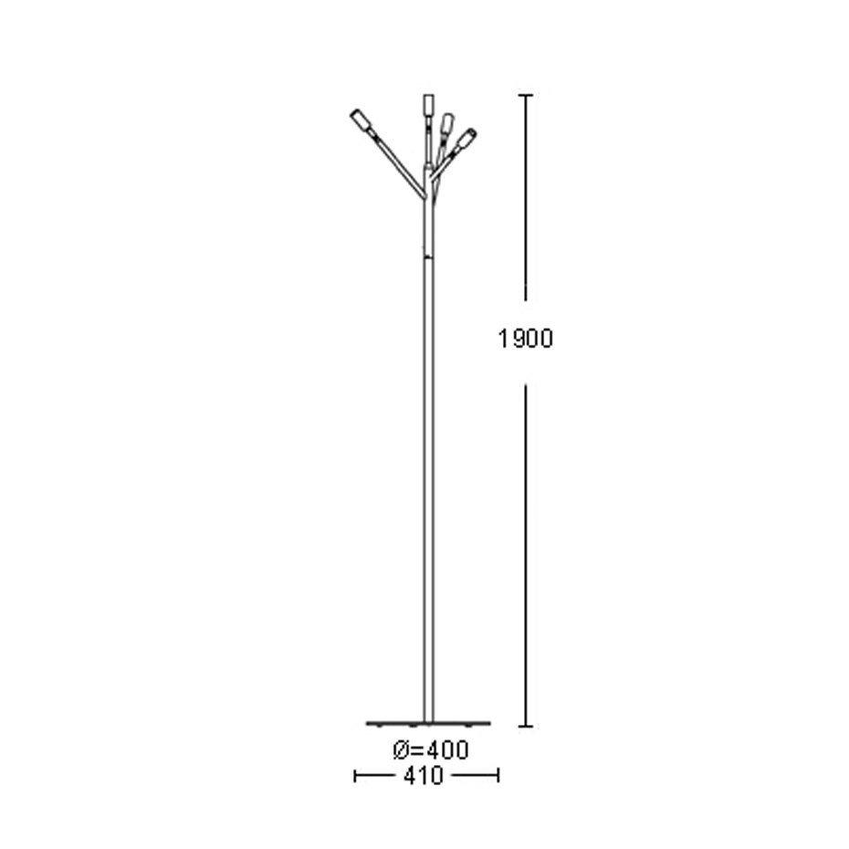 Kvist 4 Golvlampa Rå Stål