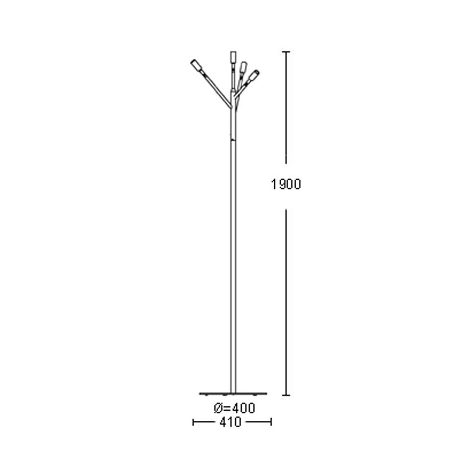 Kvist 4 Golvlampa Förnicklad Mässing