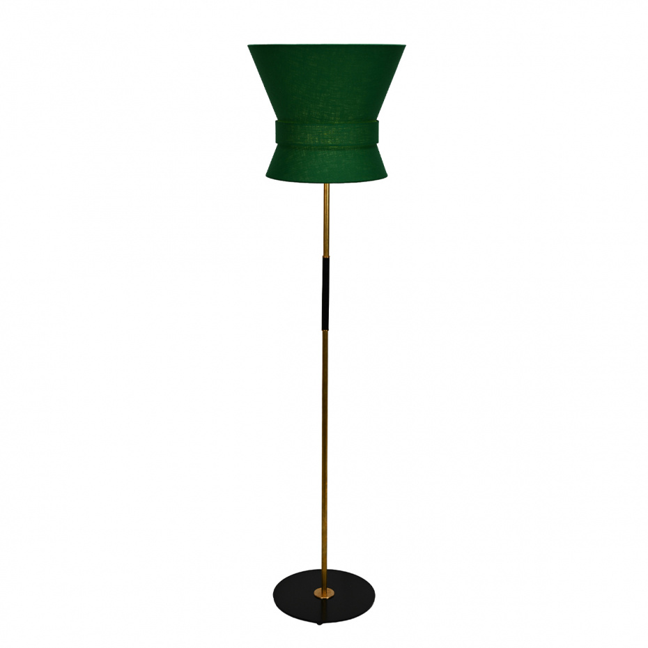 Bow Golvlampa Stor Rå Mässing/Emerald Green